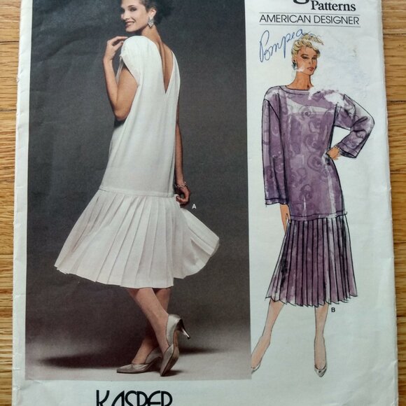 Vintage Vogue Flapper Dress Sewing Pattern Size 8 Kasper 1512 UNCUT - Picture 13 of 13